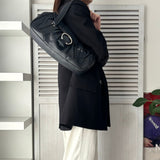 セリーヌ シボレザー 肩掛け ハンドバッグ ショルダーバッグ シルバー金具 ブラック - NEWSED