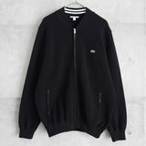 ラコステ ロゴパッチ ジップアップ ニットジャケット カーディガン ブラック - NEWSED