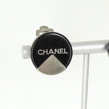 シャネル ロゴ サークル イヤリング シルバー / ブラック - NEWSED