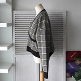 アルマーニ エクスチェンジ 千鳥格子柄 ニット セットアップ カーディガン ショートパンツ レディース グレー - NEWSED