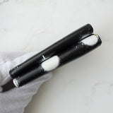 バレンシアガ ペーパーミニ レザー 三つ折り財布 コンパクトウォレット ブラック - NEWSED