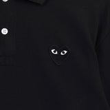 プレイ コムデギャルソン ハート ロゴ 半袖ポロシャツ ブラック - NEWSED