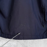 バレンシアガ ヴィンテージ ワンポイントロゴ ハーフジップ キルティング ナイロン トラックジャケット ネイビー - NEWSED