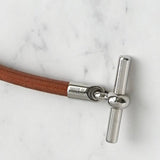 エルメス グレナン レザー ブレスレット ブラウン / シルバー - NEWSED