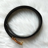 セリーヌ ヴィンテージ サルキー 輪馬車 レザー ベルト ブラック / ゴールド - NEWSED