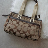 コーチ シグネチャー キャンバス トートバッグ ハンドバッグ ベージュ - NEWSED