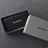 バレンシアガ ロゴ レザー ラウンドジップ 長財布 ブラック 箱付き - NEWSED