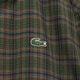 ラコステ リバーシブル ロゴパッチ チェック柄 スウィングトップ ブルゾン オフホワイト / カーキ - NEWSED