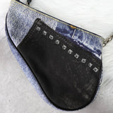 ディオール サドル 転写 キャンバス / レザー ワンショルダーバッグ ハンドバッグ ブルー - NEWSED