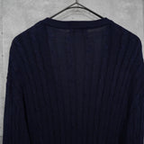 バーバリー ヴィンテージ ケーブル編み ニット カーディガン ダークネイビー - NEWSED