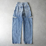 エムエムシックス メゾンマルジェラ スラッシュディテール カットアウト デニム ブルー - NEWSED