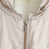 シュミーズ ラコステ ヴィンテージ フランス製 トラックジャケット ブルゾン ロゴパッチ ストライプ柄 ベージュ - NEWSED