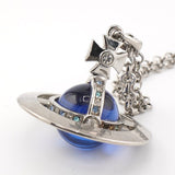 ヴィヴィアン ウエストウッド ラージ オーブ ラインストーン シルバー ロングネックレス - NEWSED