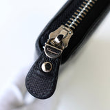 サルバトーレ フェラガモ ダブルガンチーニ レザー ラウンドファスナー 長財布 ブラック - NEWSED