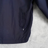 バレンシアガ ヴィンテージ ワンポイントロゴ ハーフジップ キルティング ナイロン トラックジャケット ネイビー - NEWSED