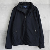 ポロ ラルフローレン フリース裏地 ブルゾン ロゴ刺繍 ハイネック ブラック - NEWSED