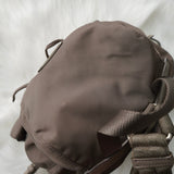 プラダ ポコノ テスート ナイロン ミニバックパック リュックサック 三角プレート カーキ グレー - NEWSED