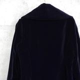 ヴィヴィアン ウエストウッド オーブボタン アシンメトリー ベロア チェスターコート ロングコート ダークネイビー - NEWSED