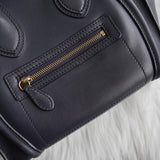 セリーヌ ラゲージ マイクロショッパー レザー ハンドバッグ ブラック - NEWSED