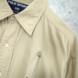 ポロ スポーツ ラルフローレン 長袖シャツ ロゴ刺繍 ベージュ - NEWSED