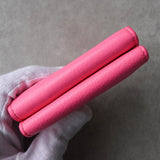 バレンシアガ ペーパーミニ ロゴ レザー コンパクトウォレット 二つ折り財布 ピンク - NEWSED