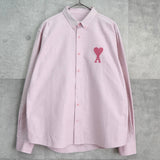 アミパリ アミ パリス ハートロゴ 長袖シャツ ピンク - NEWSED