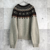 セリーヌ フェアアイル トリオンフ クルーネック ニット ベージュ ブラウン - NEWSED