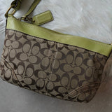 コーチ シグネチャー キャンバス ショルダーバッグ ベージュ / グリーン - NEWSED