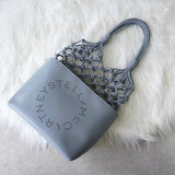 ステラ マッカートニー ノッテッド レザー 編み込み ハンドバッグ ブルー - NEWSED