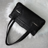 サルバトーレ フェラガモ レザー ガンチーニ ショルダーバッグ トートバッグ 肩掛け ブラック - NEWSED