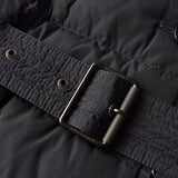 バーバリー ブリット ノバチェック裏地 ダウンジャケット コート フード取り外し可 ウエストベルト付き ネイビー - NEWSED