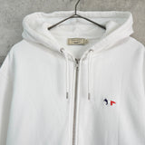 メゾン キツネ トリコロールフォックス ジップアップ フーディー パーカー ホワイト - NEWSED