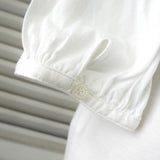 クレージュ スクエアネック フリル 七分丈 チュニック カットソー ホワイト - NEWSED