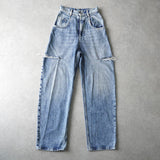 エムエムシックス メゾンマルジェラ スラッシュディテール カットアウト デニム ブルー - NEWSED