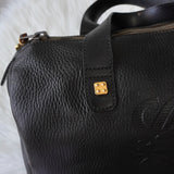 ロエベ アナグラム ミニボストンバッグ ハンドバッグ ブラック - NEWSED