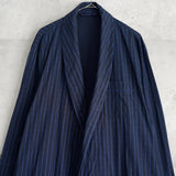 バーバリー ロング ガウンコート ストライプ柄 ネイビー - NEWSED