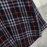 バーバリー ヴィンテージ ロゴ ノバチェック 長袖シャツ ネイビー - NEWSED