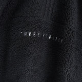 アディダス ロゴ 刺繍 ノーカラー ボアコート ブラック - NEWSED