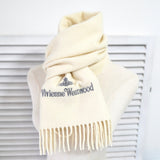 ヴィヴィアン ウエストウッド オーブ ウール マフラー アイボリー - NEWSED