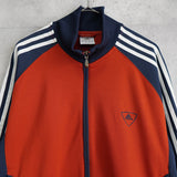 アディダス トラックジャケット ロゴ刺繍 レッド/ネイビー - NEWSED