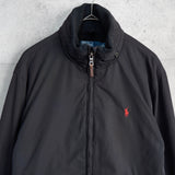 ポロ バイ ラルフローレン ブルゾン 中綿ジャケット ナイロンジャケット フリース裏地 スモールポニーロゴ ネイビー - NEWSED