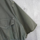 エムエムシックス メゾン マルジェラ オーバーサイズ 半袖 ミリタリージャケット カーキ - NEWSED