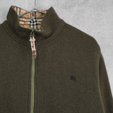 バーバリー ブルーレーベル フリースジャケット ノバチェック裏地 カーキ - NEWSED