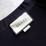 グッチ シェリーライン ウールブレンド ニット カーディガン 金ボタン ネイビー - NEWSED