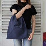 エムエムシックス メゾン マルジェラ ナイロン ジャパニーズバッグ スモール トートバッグ ハンドバッグ ネイビー - NEWSED