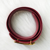 クリスチャンディオール ヴィンテージ ロゴ レザー ベルト ボルドー レディース - NEWSED