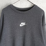 ナイキ センターロゴ 刺繍 スウェット グレー - NEWSED