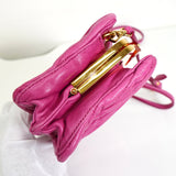 ミュウミュウ マテラッセ レザー がま口 ミニ ショルダーバッグ ピンク - NEWSED