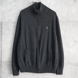 ポロ ラルフローレン フルジップ ドライバーズ ニット スモールポニー グレー - NEWSED