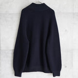 サルバトーレ フェラガモ カシミヤ混紡 ガンチーニジッパー フルジップ ジップアップ ニット ドライバーズニット ダークネイビー - NEWSED